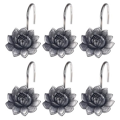 Twofish Home Colorful Flower Shower Curtain Hooks Colorful Flower Anti Rust Show