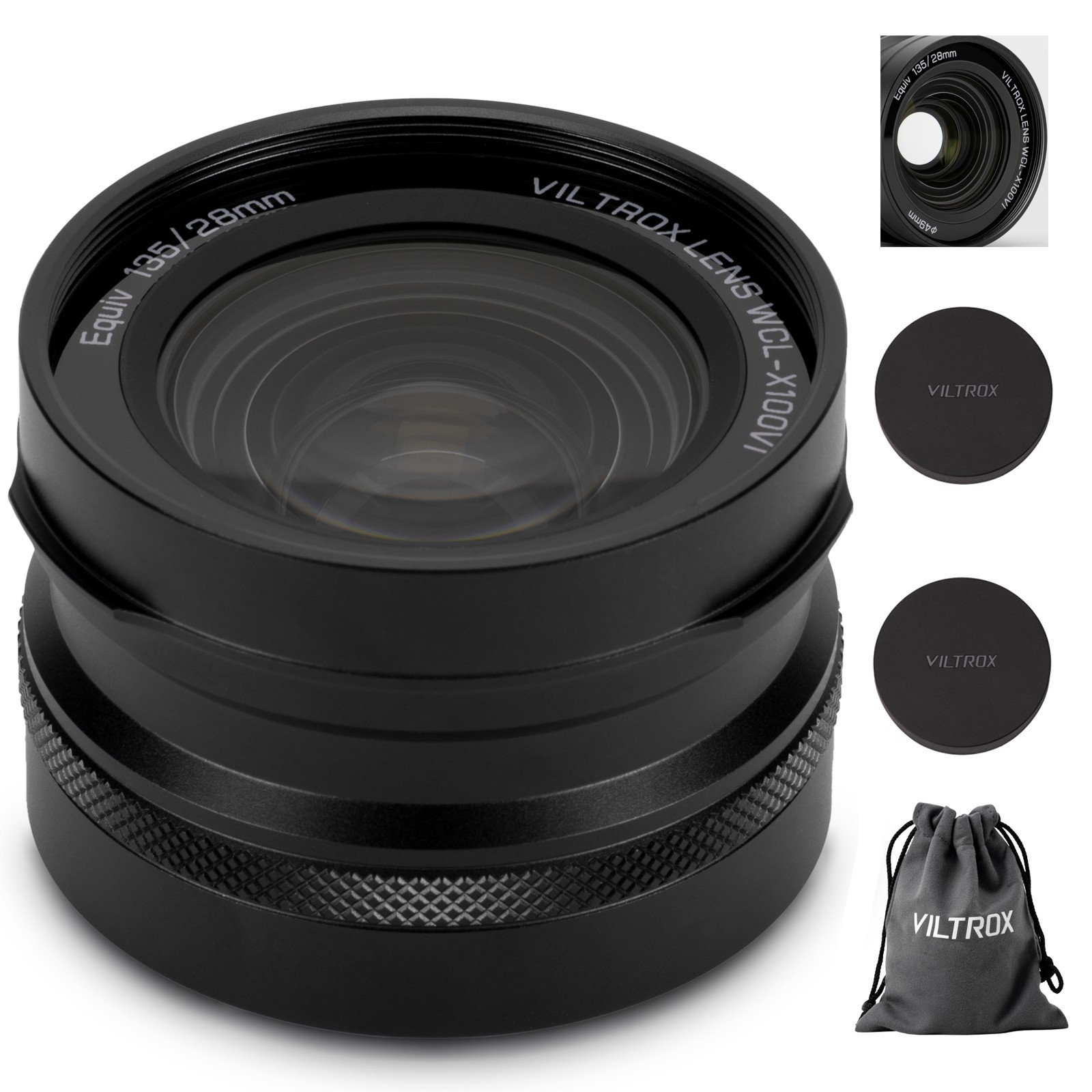 Objectif VILTROX WCL-X100VI 0,8X convertisseur grand angle en alliage d'aluminium pour Fuji X100