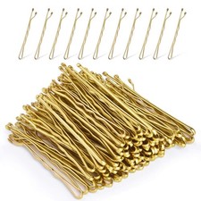 Gold Bobby Pins 2in 120 pcs - Blonde Hair Pins for Women with Box