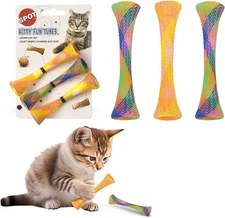 Kitty Fun Tubes Cat Toy 3-Pack Bouncy Interactive Catnip Toys Cats Kittens