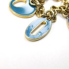 Monet 1990's Vintage Signed Charm Bracelet Blue Green Enamel Funky — photo 6