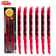 9 Inch Wood Pruning Reciprocating Saw Blades 6 Pack 5TPI Fast Cutting Tree Branc