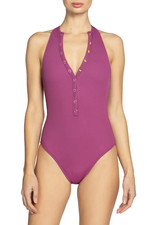 NEW  178 ROBIN PICCONE AMY RIB ONE PIECE SWIMSUIT LOTUS SZ 12