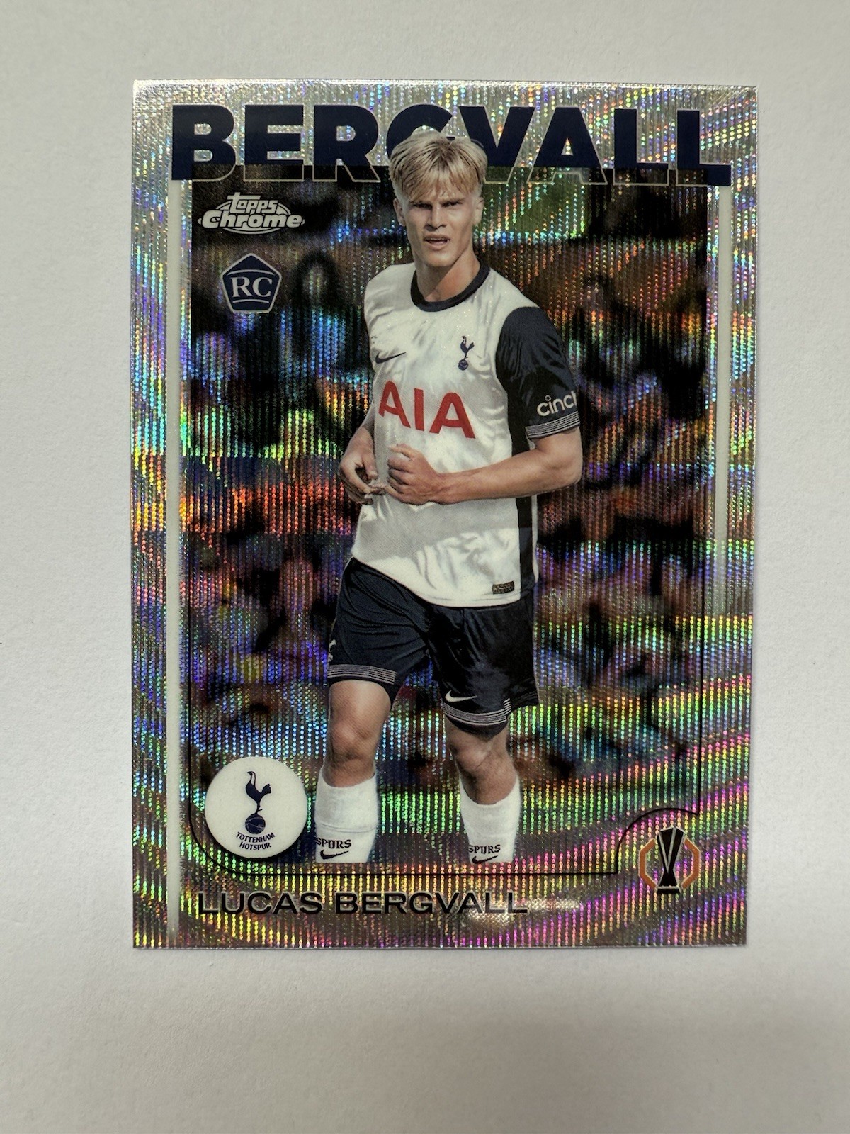 2024-25 Topps Chrome UCC Lucas Bergvall (RC) #112 Wave Refractor Parallel