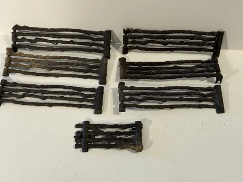 Marx Bar M Ranch Western Cowboy Playset Plastic Fence Panels Brown Lot Of 20