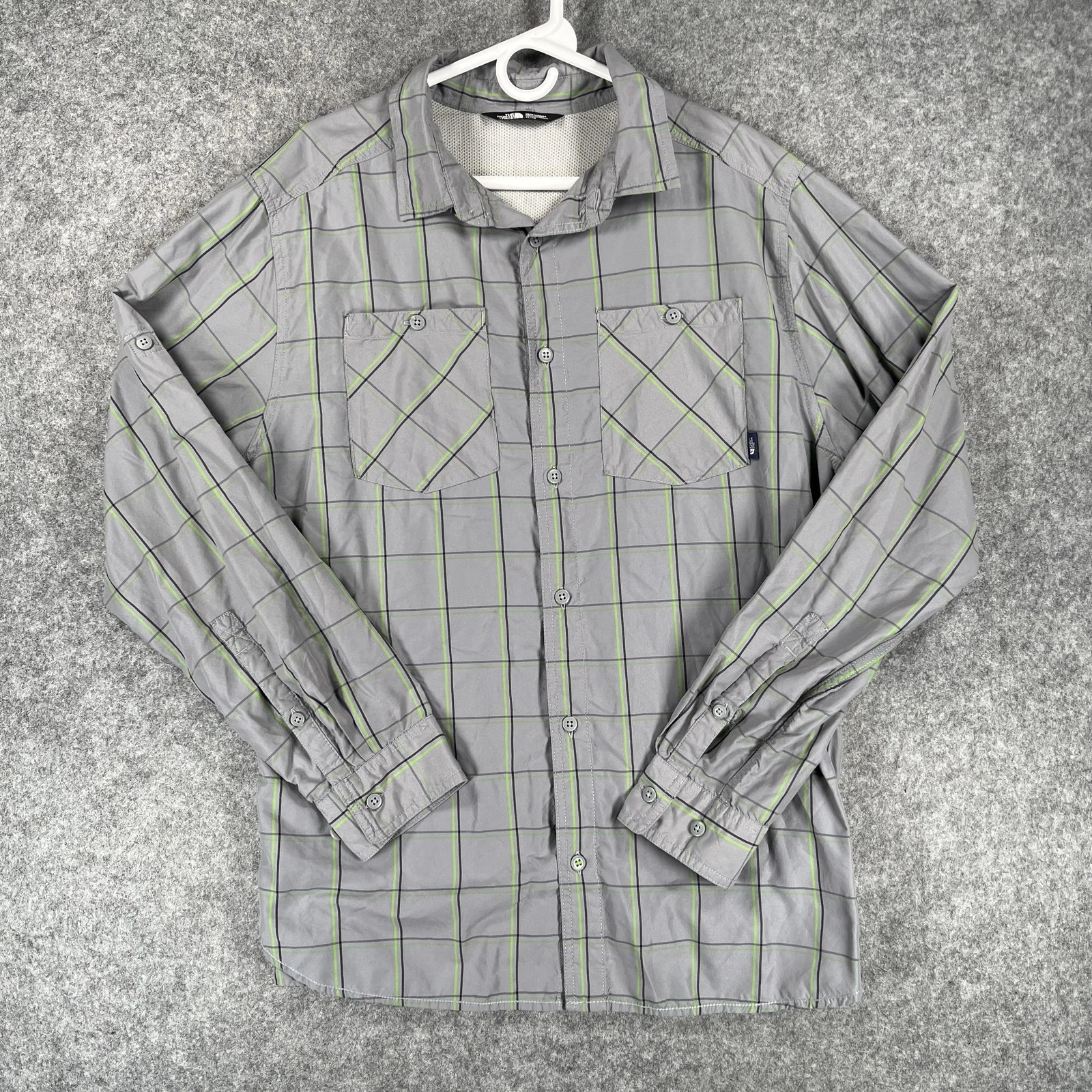 North Face Shirt Mens XL Plaid Long Sleeve Button Front Hiking Outdoor