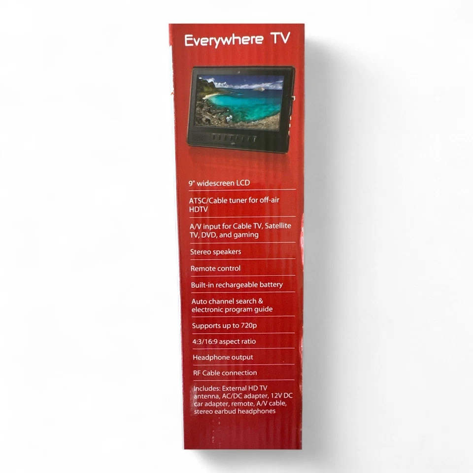 NIB Sealed GPX 9" Everywhere TV HD Off-Air Tuner Widescreen LCD & Remote - Image 3 of 4