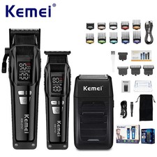 KEMEI Professional Hair Clipper Kit Rechargeable Trimmer Beard Shaver USB Men