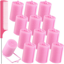 12 Pcs Jumbo Foam Sponge Hair Rollers 1.89 Inch Soft Sleeping Curlers Flexible L