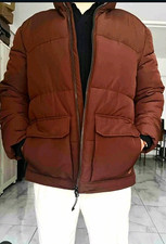 Marks & Spencer Men's Brown Quilted Zip Puffer Jacket Lined Size L 41–43"