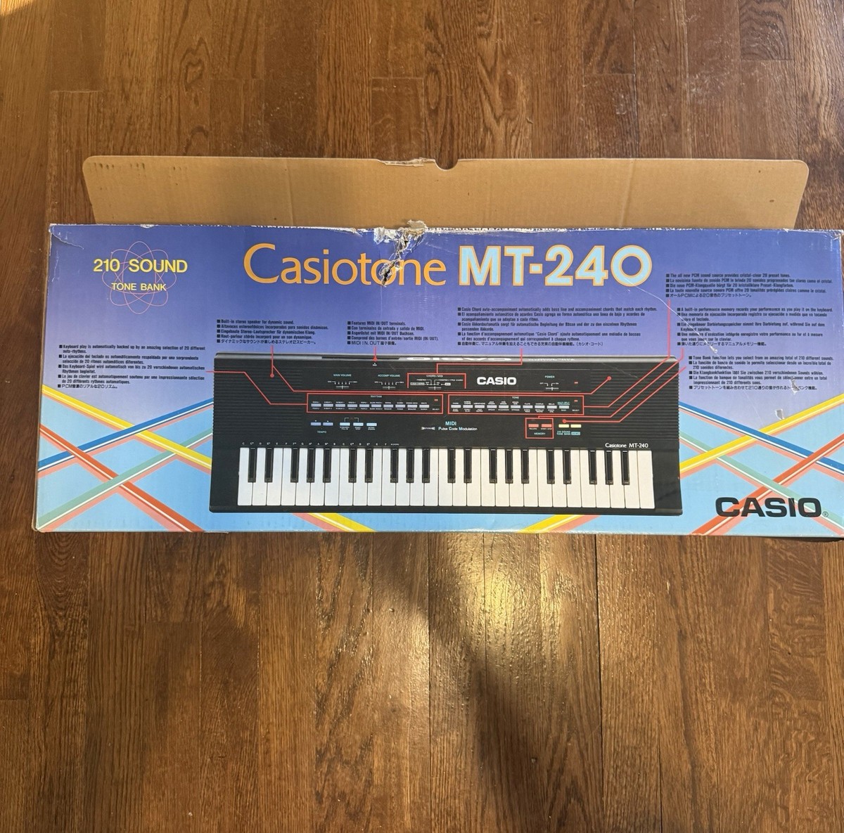 Vintage Casio Tone MT-240 Keyboard Midi Synthesizer 210 Sound Tone