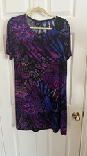 Jostar Women's Slinky Travel Knit Dress Size Large Pleasantly Purple
