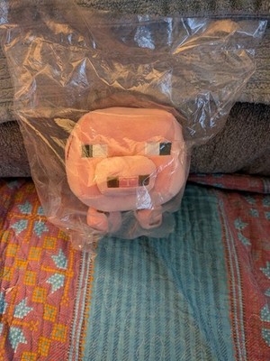 7in Minecraft Baby Pig Stuffie Still In Sealed Plastic Package #1 Series- NEW