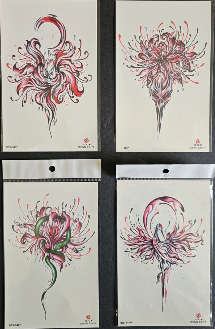 4 Sheets Premium Quality Middle Half Arm Temporary Tattoos For Men & Women 185 image 1