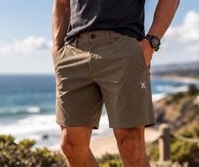 Hurley All Terrain Men's 28 Dark Olive Hybrid Walk Shorts Quick Dry Stretch NWT