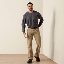 Ariat Men's 31x34 Khaki FR M4 Relaxed Workhorse Boot Cut Pants Workwear J13-20