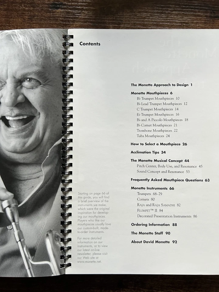 Bocal Monette manual e guia do usuário (c 2000) Dave Monette latão - Imagem 3 de 4