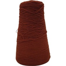 Vintage 1980s Rust Brown Wool Blend Knitting Crocheting Yarn Cone