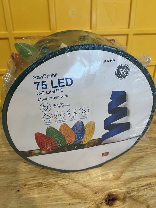 GE StayBright 75 Count 37 ft Constant Multicolor C9 LED Christmas String Lights