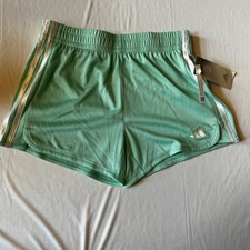 Adidas Girls Active Shorts Mint Green Elastic Waist Pockets Sz L 14