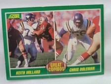 1989 Score Card #282 Great Combos Keith Millard Chris Doleman NFL Vikings FLAW