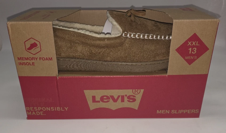Zapatilla Levi's para hombre tallas M/L/XL/XXL plantilla de espuma viscoelástica bronceada que absorbe la humedad Foto 4 de 4