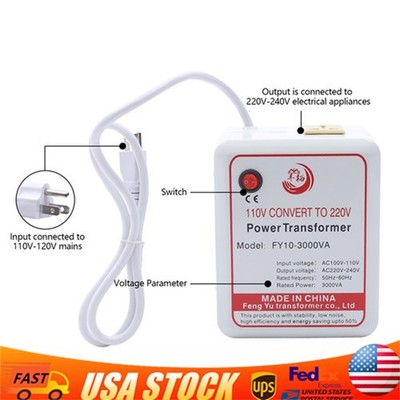 3000W Power Transformer Step Up Voltage Converter Adapter 110V-120V to 220V-240V