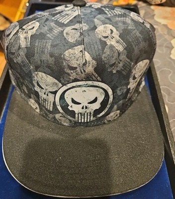 Punisher Hat Cap Strap Back Mens Grays Marvel Comics Super Hero Comic Logo