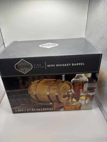 DASHING FINE GIFTS MINI WHISKEY BARREL 27 FL OZ 800 ML WOODEN BRAND NEW