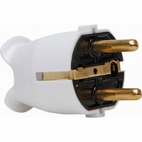 Kopp Kunststoff Schutzkontakt Stecker, FüR 3X1,5Mm², Arktisweiß,
