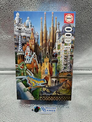 Educa Puzzle - Collage Castles Glass 1000 Piece Puzzle Complete *CCGHouse*
