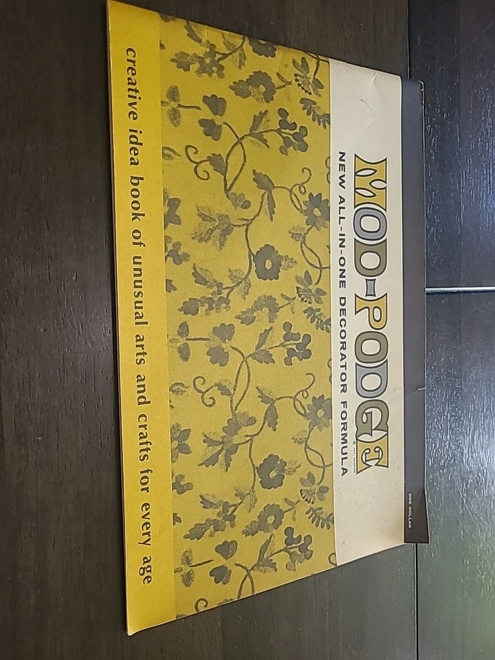 Vintage 1968 Arts & Crafts Mod Podge Idea Book Paperback Decoupage Homeschool - Imagem 2 de 4