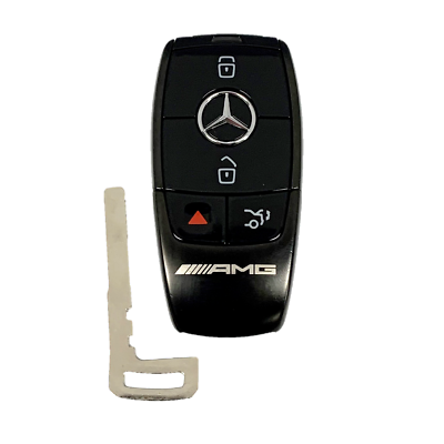 Mercedes-Benz AMG 純正 スマートキー 本体 OEM Mercedes Benz AMG Keyless Remote Fob + UNCUT Key Black AMG