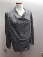 Brand New Chaus Womens Xl Grey Speckled Zip Lightweight Jacket Comfort Stretch