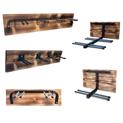 Skihalterung Wand Skihalter aus Stahl Holz Hakenleiste Nordic Walking Trekking