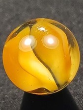 Vitro Agate .56" Full Bloom Tangerine Cat's Eye Near Mint Serious Marble A425