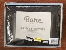 Bare Home Black 6 Piece Queen Grand Premium Microfiber Sheet Set.