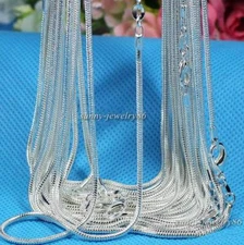 Wholesale 10pcs 925 Sterling Solid Silver Plt 1mm Snake Chain Necklace 16-30inch