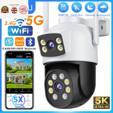 10MP 5K 2.4G/5G Wifi Camera Outdoor Dual Lens Dual Screens Home Surveillance Cam
