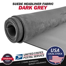 Gray Suede Headliner Fabrics Foam Backed 2x80"x60" Ceiling Replace Material