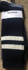 MEN'S SONOMA GOODS FOR LIFE COTTON BLEND RIBBED CREW SOCKS - 3 PAIR Blue NEW