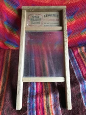 The Glass King Vintage Washboard, Glass “Lingerie” Glass And Wood 