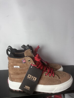 VANS Men\'s 8.5 MTE SK8 Hi Brown Suede Sneaker Vans SK8 Glazed Ginger Brown Pig Suede Plaid Men main image 4