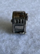 Vintage Sterling Silver Slot Machine One Armed Bandit Slide Charm