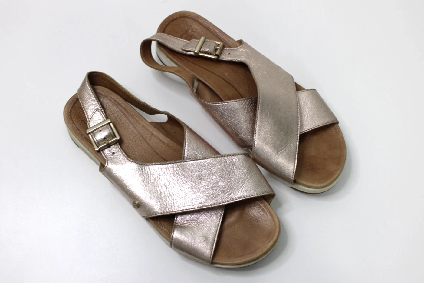 Sandali comodi UGG donna pelle camilla cinturino incrociato oro rosa 1111040 taglia 9