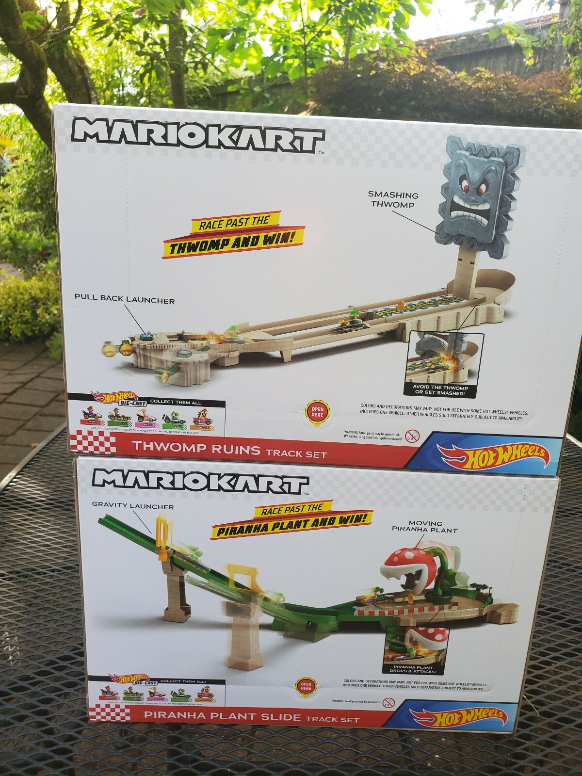 Hot Wheels Mario Kart Lot Piranha Plant & Thwomp Ruins Track Set eBay