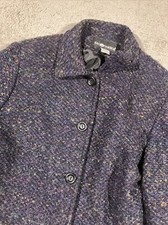 Vintage Sag Harbor Purple Tweed Blazer Womens 10 Button Up Overcoat Business