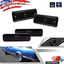 4PCS Smoke Lens Side Marker Lights Assembly For 78-87 El Camino Caballero Malibu