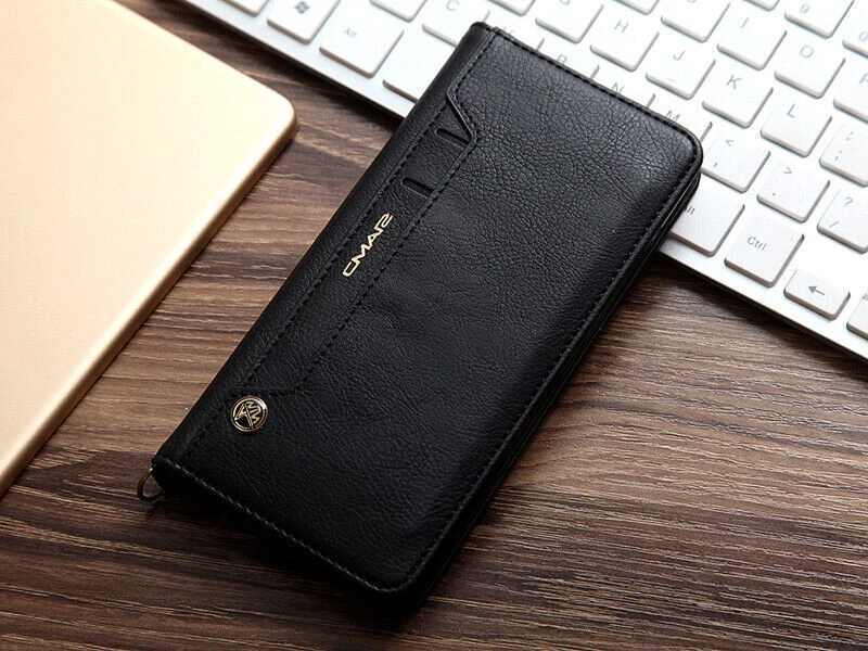 For iPhone 16E 14 13 12 15 17 Pro Max Luxury Leather Flip Wallet Crad Case Cover - Image 2 of 4