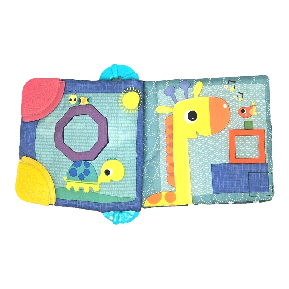 Libro de tela mordedor Bright Starts con esquinas masticables tema sensorial de animales arrugados Foto 2 de 4